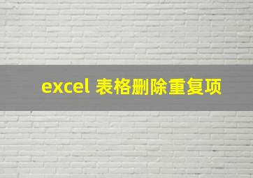 excel 表格删除重复项